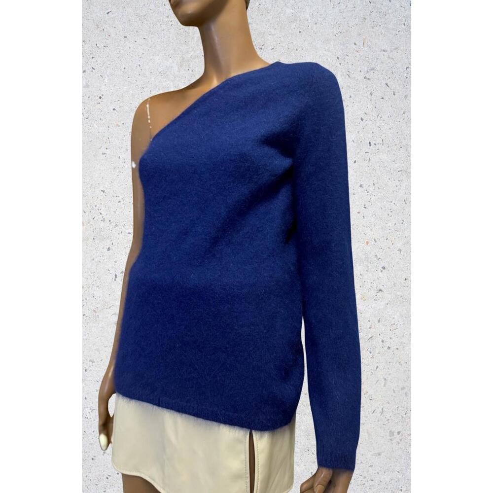 New with tags vintage le chateau one sleeve royal blue sweater M angora rabbit